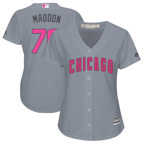 Joe Maddon #70 Chicago Cubs Womens Mothers Day Limited Cool Base Baseball Jersey - Grey