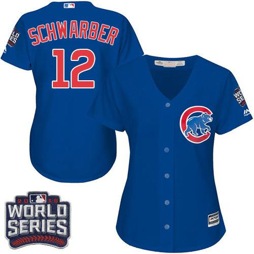 Kyle Schwarber #12 Chicago Cubs Womens 2016 Alternate World Series Bound Limited Jersey - Blue
