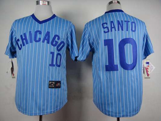 Light Blue #10 Chicago Cubs Majestic Mens 1988 Ron Santo Limited Jersey