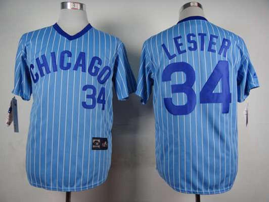 Light Blue #34 Chicago Cubs Majestic Mens 1988 Jon Lester Limited Jersey