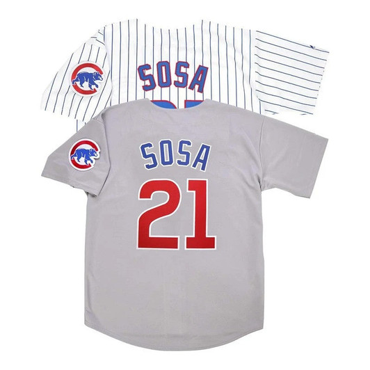 Sammy Sosa #21 Chicago Cubs Home Road Grey W Patch Limited Jersey - White