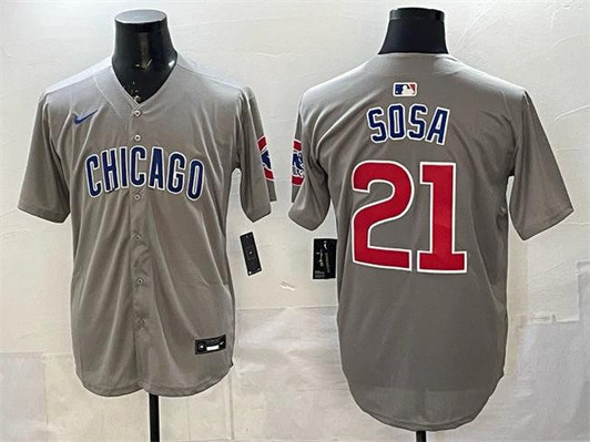 Sammy Sosa #21 Chicago Cubs Limited Baseball Jersey - Grey