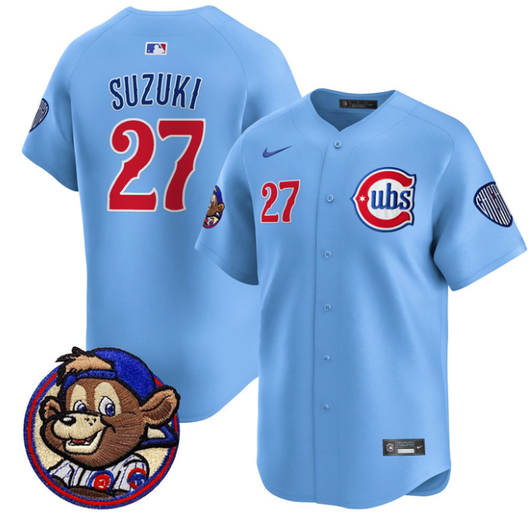 Seiya Suzuki #27 Chicago Cubs Clark Patch Vapor Premier Limited Jersey