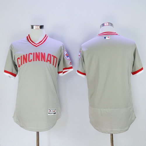 Cincinnati Reds Majestic Mens 2016 Blank Pullover Flexbase Limited Baseball Jersey - Gray