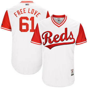 Cincinnati Reds Majestic Mens 2017 Bronson Arroyo Free Love Players Weekend Authentic Jersey - White