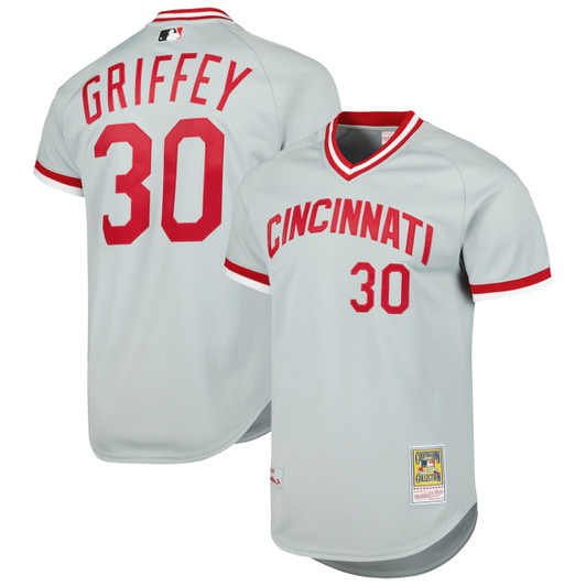Ken Griffey Jr. Cincinnati Reds Mitchell Ness 2004 Cooperstown Authentic Throwback Jersey - Gray
