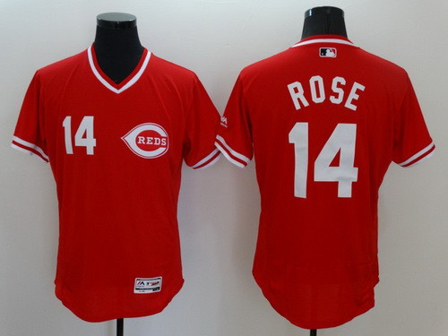 Pete Rose #14 Cincinnati Reds Majestic Mens 2016 Retired Pullover Flexbase Limited Baseball Jersey - Red