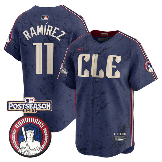Cleveland Guardians Men'S 2024 Postseason Patch City Connect Vapor Premier Limited Jersey
