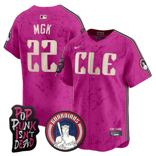Cleveland Guardians Men'S Mgk Patch Vapor Premier Limited Jersey