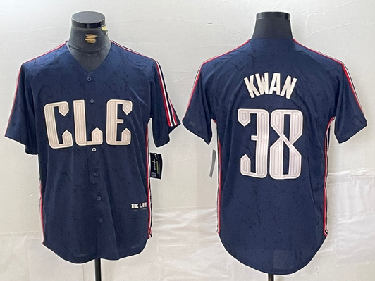 Steven Kwan #38 Cleveland Guardians 2024 City Connect Limited Base Jersey - Navy