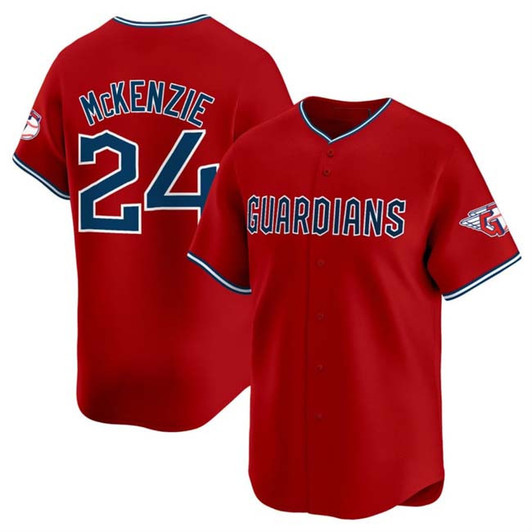 Triston Mckenzie #24 Cleveland Guardians Alternate Limited Baseball Jersey - Red