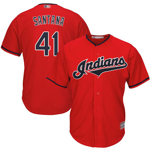 Carlos Santana #41 Cleveland Indians Limited Cool Base Baseball Jersey - Red