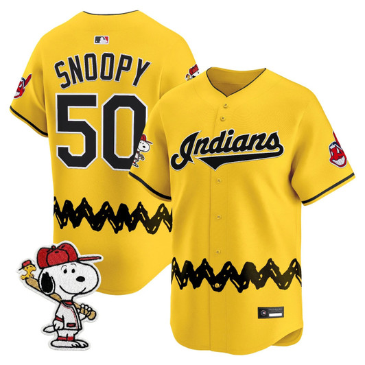 Cleveland Indians Men X Peanuts Vapor Premier Limited Jersey