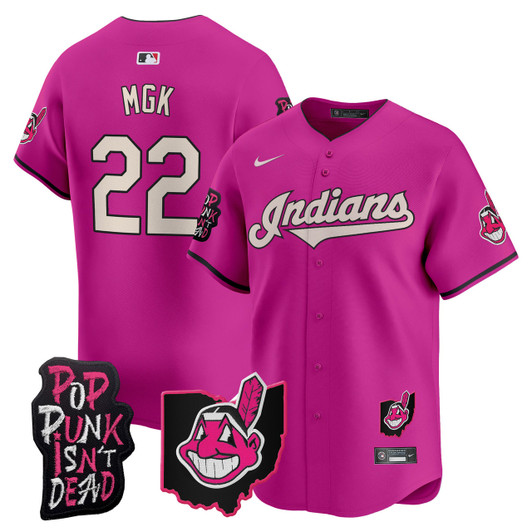 Cleveland Indians Men'S Mgk Patch Vapor Premier Limited Jersey