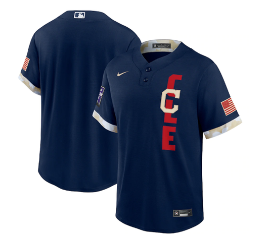 Cleveland Indians Mens 2021 Blank Star Limited Cool Base Jersey - Navy