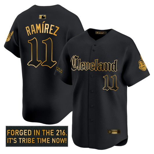 Gothic Iron Cleveland Indians Men'S ' Edition' Vapor Premier Limited Jersey - Gold