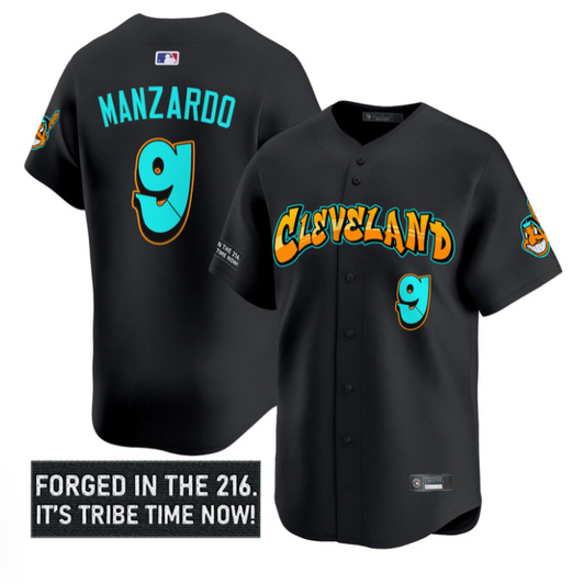 Kyle Manzardo #9 Cleveland Indians Graffiti Ink Edition Limited Jersey
