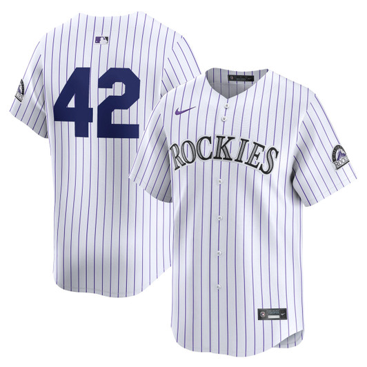 Jackie Robinson #42 Colorado Rockies Nike 2024 Day Home Limited Jersey - White
