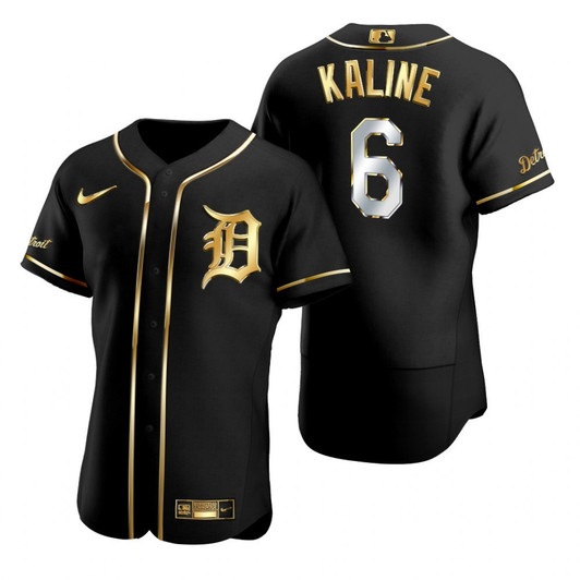Al Kaline #6 Detroit Tigers Brandedition Black Gift Tigers Fans Limited Jersey - Golden
