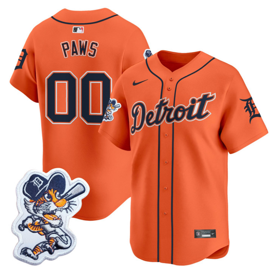 Detroit Tigers #00 Paws Paws Patch Vapor Premier Limited Jersey