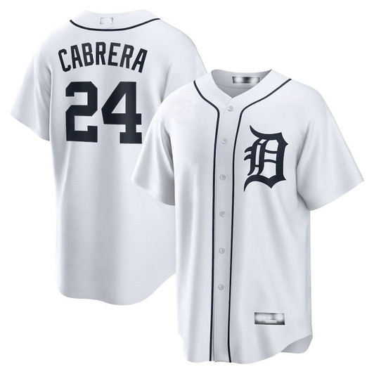 Miguel Cabrera #24 Detroit Tigers Home Limited Player Name Baseball Jersey - White