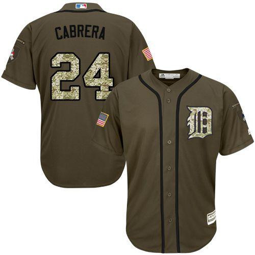 Miguel Cabrera #24 Detroit Tigers Salute To Service Limited Jersey - Green