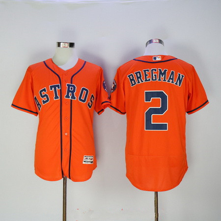 Alex Bregman #2 Houston Astros Majestic Mens 2016 Limited Flex Base Jersey - Orange