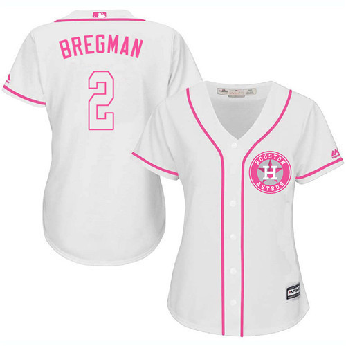 Alex Bregman #2 Houston Astros Womens Fashion Limited Baseball Jersey - White Pink