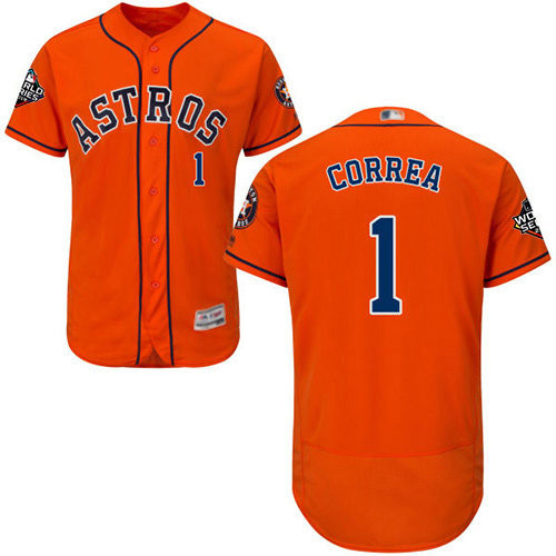 Carlos Correa #1 Houston Astros 2019 Flexbase Authentic World Series Bound Baseball Jersey - Orange