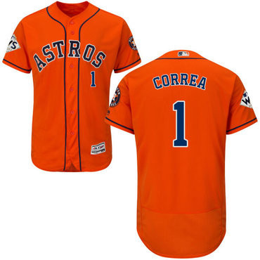 Carlos Correa #1 Houston Astros Mens 2017 Flexbase Authentic World Series Bound Jersey - Orange