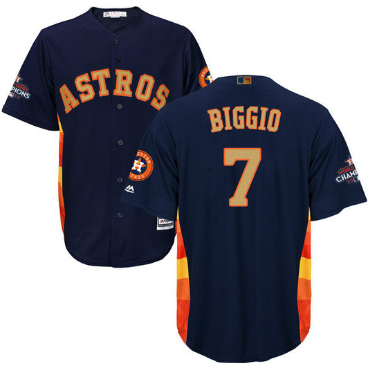 Craig Biggio #7 Houston Astros Mens 2018 Gold Program Limited Cool Base Jersey - Navy Blue