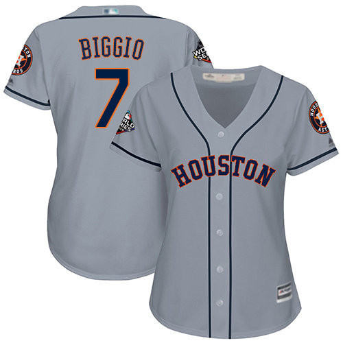 Craig Biggio #7 Houston Astros Womens 2019 Road World Series Bound Limited Baseball Jersey - Grey