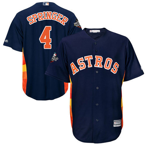 George Springer #4 Houston Astros 2019 Cool Base World Series Bound Limited Baseball Jersey - Navy Blue