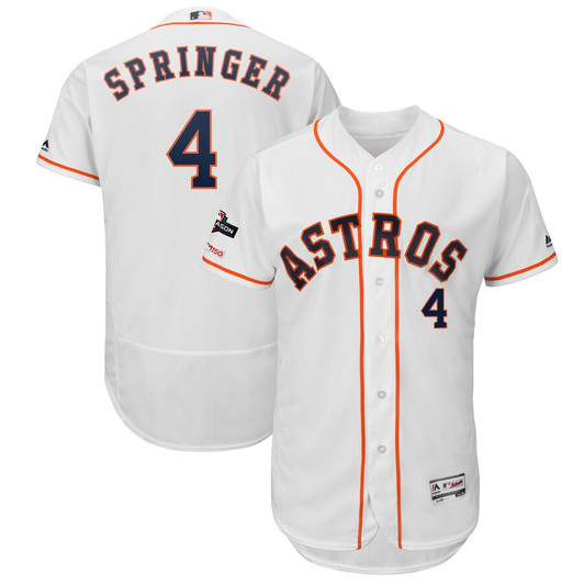 George Springer #4 Houston Astros Majestic 2019 Postseason Authentic Flex Base Player Jersey - White