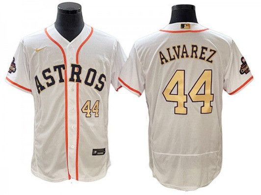Houston Astros #44 2023 Yordan Lvarez Gold Limited Flex Base Jersey - White