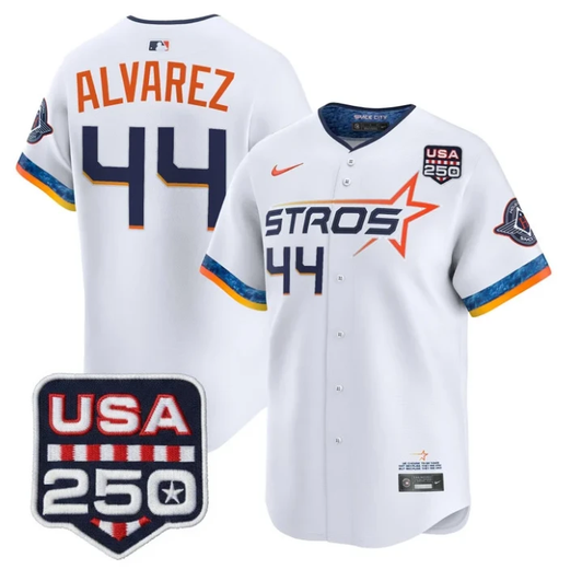 Houston Astros #44 Yordan Lvarez Usa Patch Limited Jersey