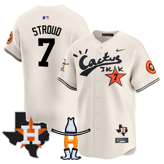 Houston Astros Men'S Cactus Jack Houston Rodeo Patch Vapor Premier Limited Jersey