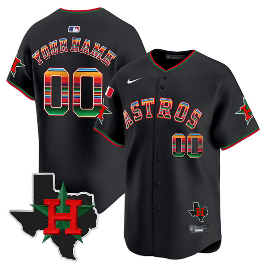 Houston Astros Mexico Texas Patch Vapor Premier Limited V2 Custom Jersey