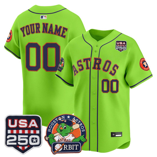 Houston Astros Orbit America Patch Vapor Premier Limited Custom Jersey