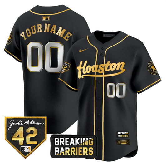 Jackie Robinson #42 Houston Astros Breaking Barriers Patch Vapor Premier Limited Custom Jersey