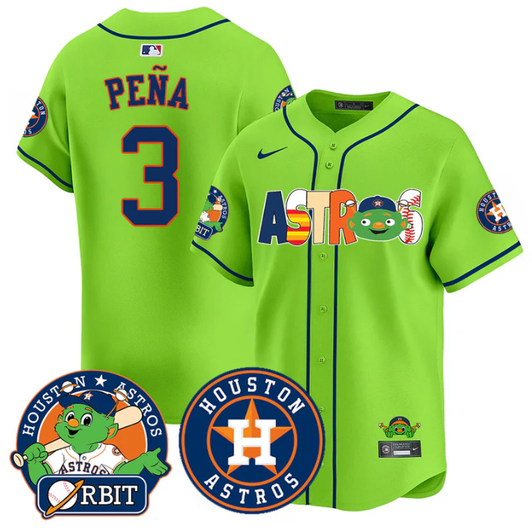 Jeremy Pena #3 Houston Astros Orbit Vapor Premier Limited Jersey - Green