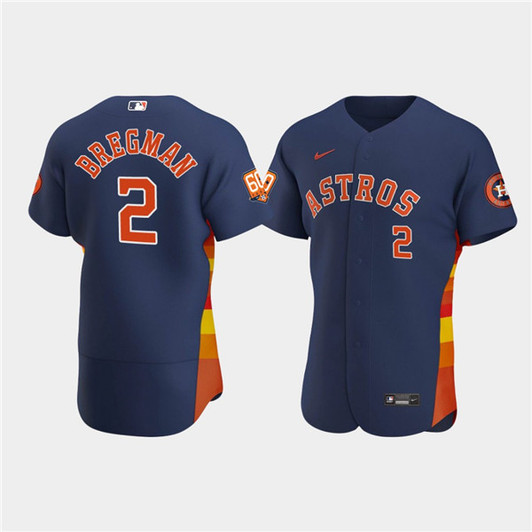 Jose Altuve #2 Houston Astros Mens 60Th Anniversary Limited Flex Base Baseball Jersey - Navy