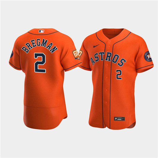 Jose Altuve #2 Houston Astros Mens 60Th Anniversary Limited Flex Base Baseball Jersey - Orange