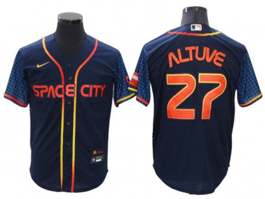 Jose Altuve #27 Houston Astros 2022 City Connect Limited Cool Base Jersey - Navy