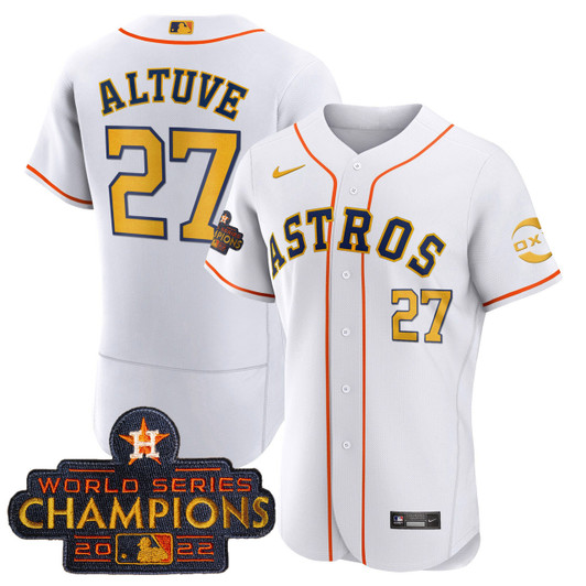 Jose Altuve #27 Houston Astros 2023 Rush Oxy Limited Jersey - Gold