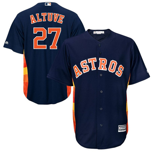 Jose Altuve #27 Houston Astros Majestic Big And Tall Limited Cool Base Player Jersey - Navy