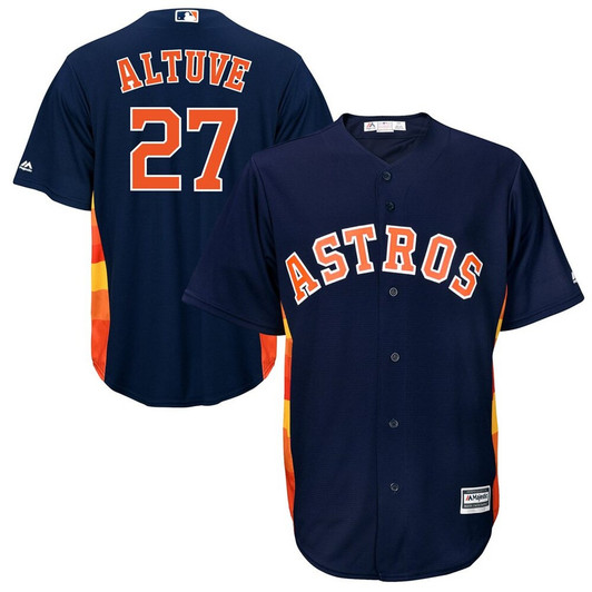 Jose Altuve #27 Houston Astros Majestic Tall Big Limited Cool Base Player Jersey - Navy