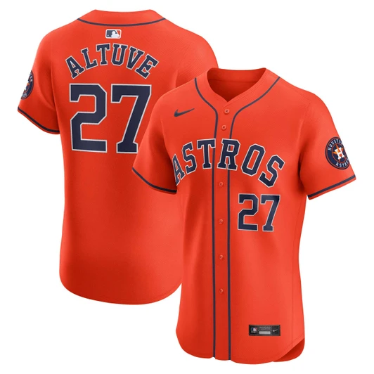 Jose Altuve #27 Houston Astros Nike Alternate Elite Player Jersey - Orange