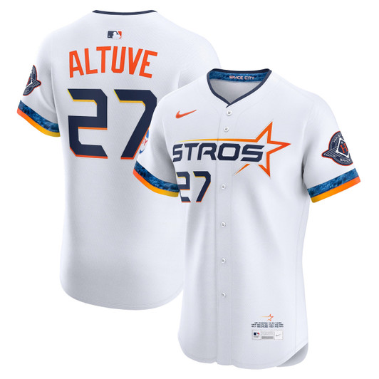 Jose Altuve #27 Houston Astros Nike Men'S 2025 City Connect Elite Player Jersey - White