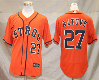 Jose Altuve #27 Houston Astros Nike Mens Limited Flex Base Jersey - Orange